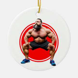 Muscular Bearded Ceramic Tree Decoration