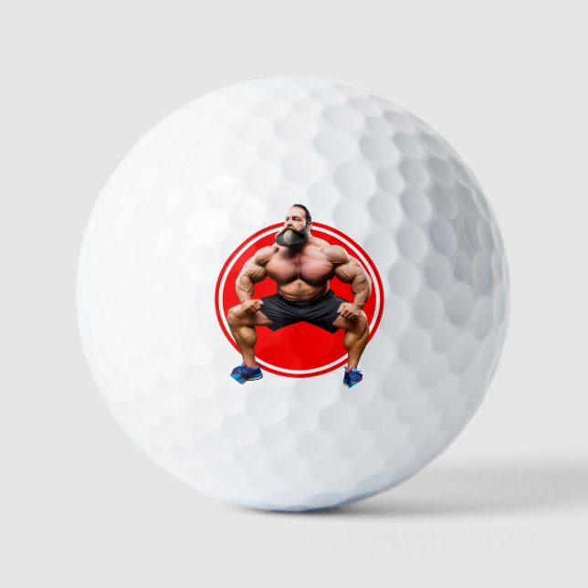 Muscular Bearded Golf Balls (Front)