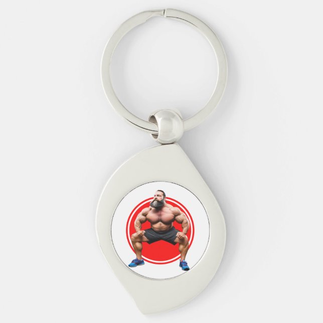Muscular Bearded Key Ring (Front)