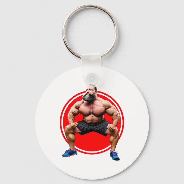 Muscular Bearded Key Ring (Front)