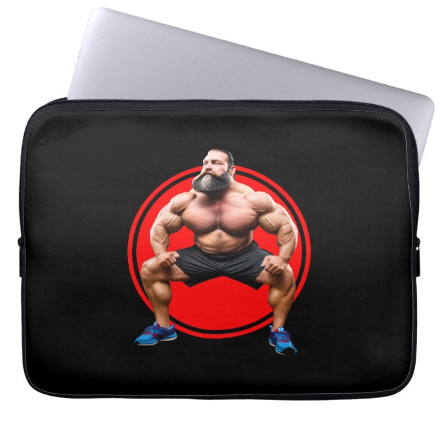 Muscular Bearded Laptop Sleeve (Front)