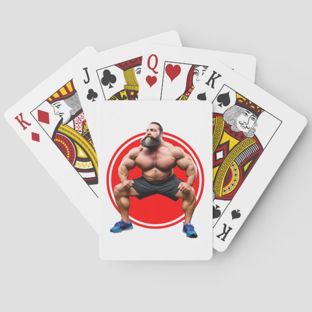 Muscular Bearded Playing Cards (Back)