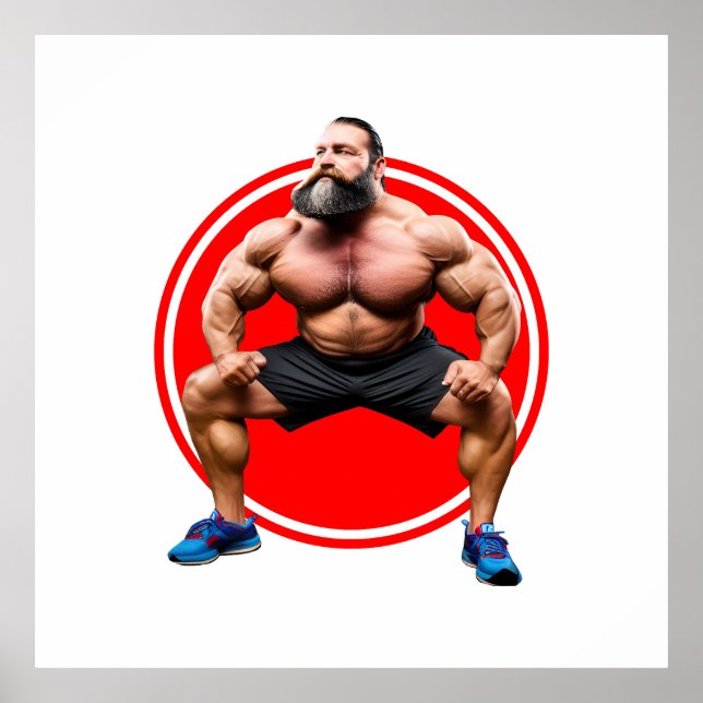 Muscular Bearded Poster (Front)