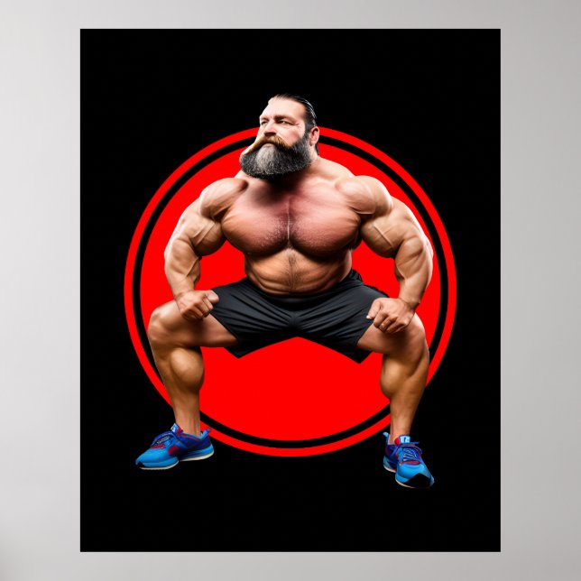 Muscular Bearded Poster (Front)