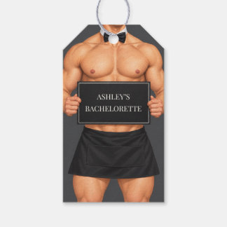 Muscular Butler Bachelorette Party Favour Tags