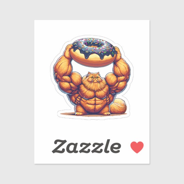 Muscular Cat Lifting Doughnut (Sheet)