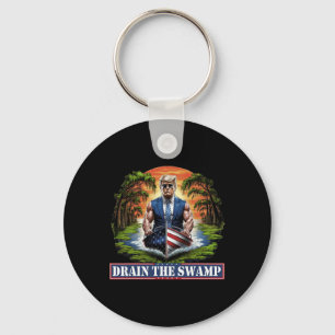 Muscular Donald Trump American Flag Boat Drain The Key Ring