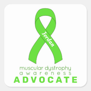 Muscular Dystrophy Advocate White Square Sticker