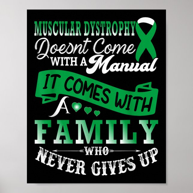 Muscular Dystrophy Awareness Family Support Green  Poster (Front)