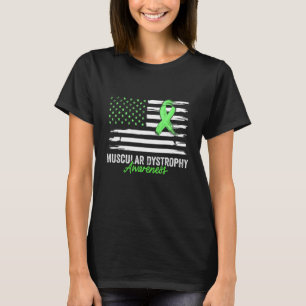 Muscular Dystrophy Awareness Month Usa Flag Green T-Shirt