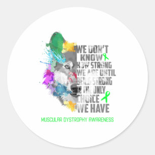 Muscular Dystrophy Awareness Ribbon Support Gifts Classic Round Sticker