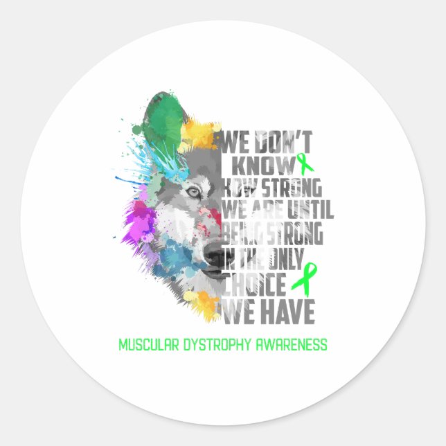 Muscular Dystrophy Awareness Ribbon Support Gifts Classic Round Sticker (Front)