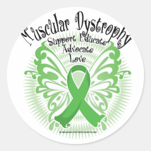 Muscular Dystrophy Butterfly 3 Classic Round Sticker