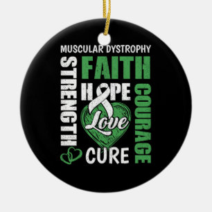 Muscular Dystrophy Faith Strength Hope Love Courag Ceramic Tree Decoration