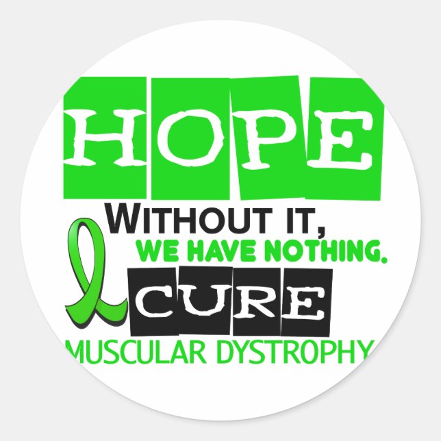Muscular Dystrophy HOPE 2 Classic Round Sticker (Front)