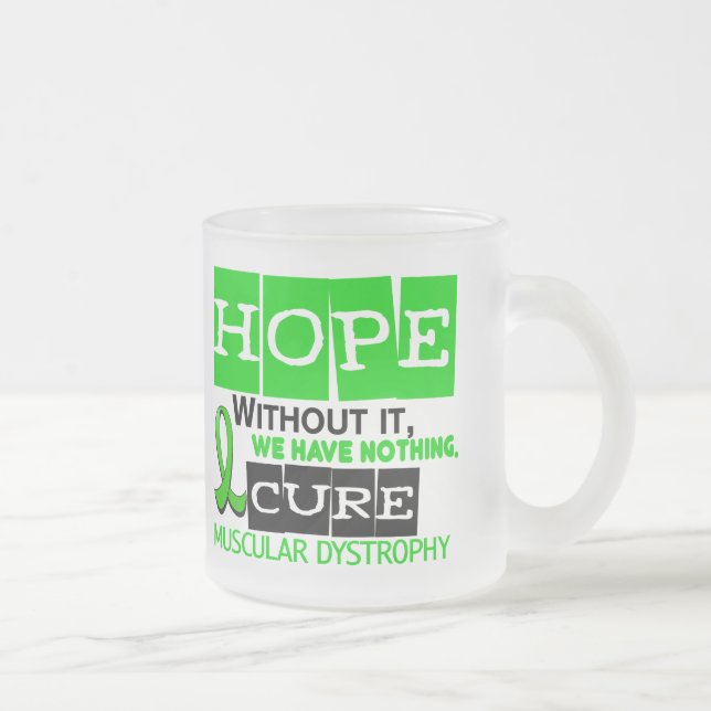 Muscular Dystrophy HOPE 2 Frosted Glass Coffee Mug (Right)