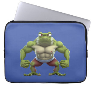 Muscular Frog, Strong Muscular Bodybuilding Frog Laptop Sleeve