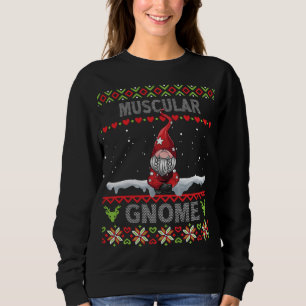 Muscular Gnome Matching family Christmas ugly PJs Sweatshirt