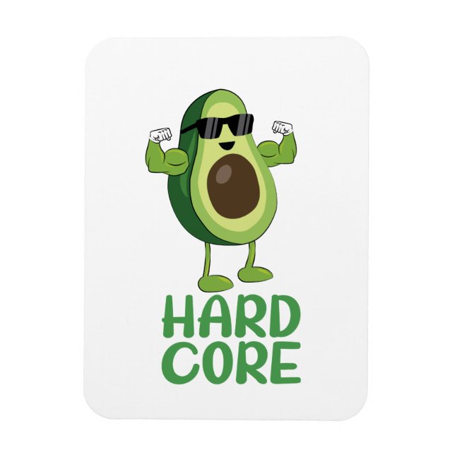 Muscular Hardcore Avocado Funny Magnet (Vertical)