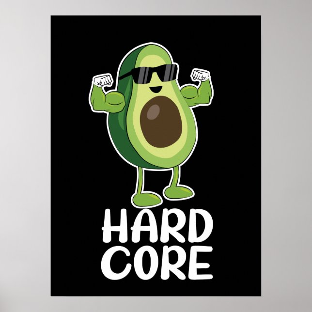 Muscular Hardcore Avocado Funny Poster (Front)