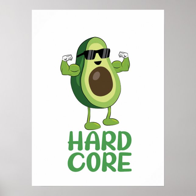 Muscular Hardcore Avocado Funny Poster (Front)