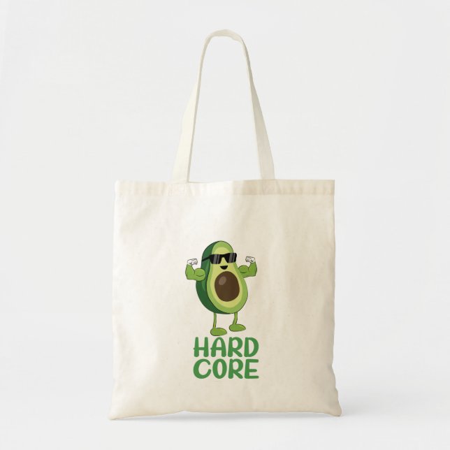 Muscular Hardcore Avocado Funny Tote Bag (Front)