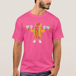Muscular Hot Dog Deadlift Bodybuilding Fitness Gym T-Shirt