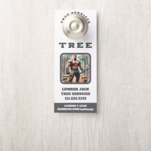 *~*  Muscular  Lumber Jack Tree Services QR Door Hanger