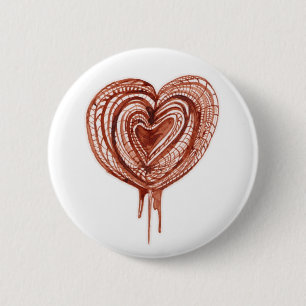 Muscular Pump (heart) drawing 6 Cm Round Badge