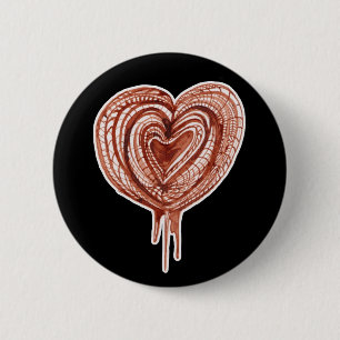 Muscular Pump (heart) drawing 6 Cm Round Badge