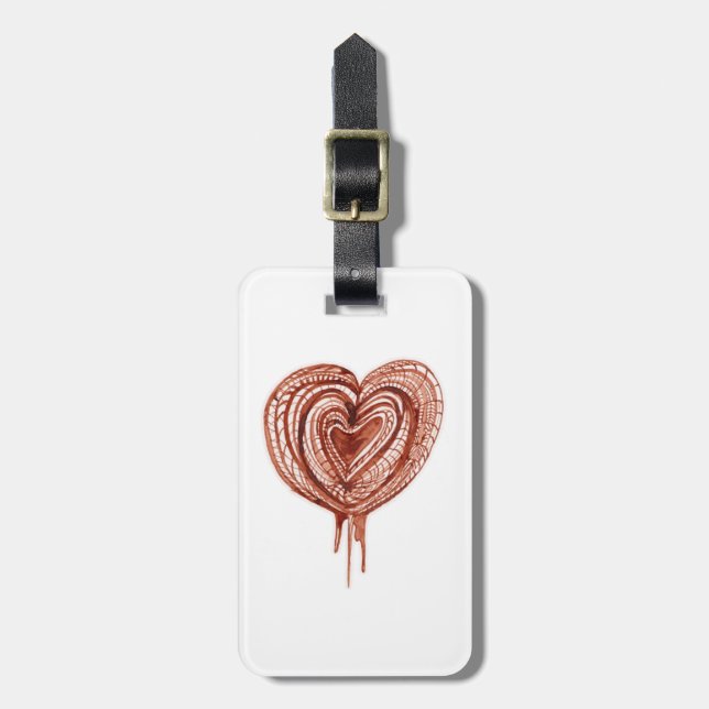 Muscular Pump (heart) drawing Luggage Tag (Front Vertical)