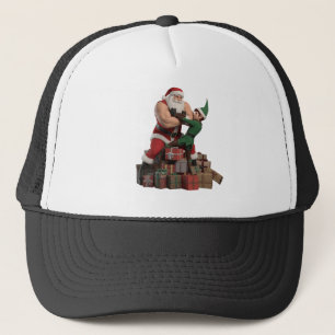Muscular Santa Arm-Wrestling an Elf – Funny Hat