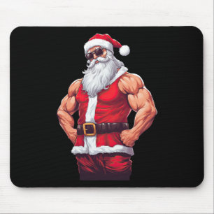 Muscular Santa Claus Bodybuilding Fitness Gym Chri Mouse Mat