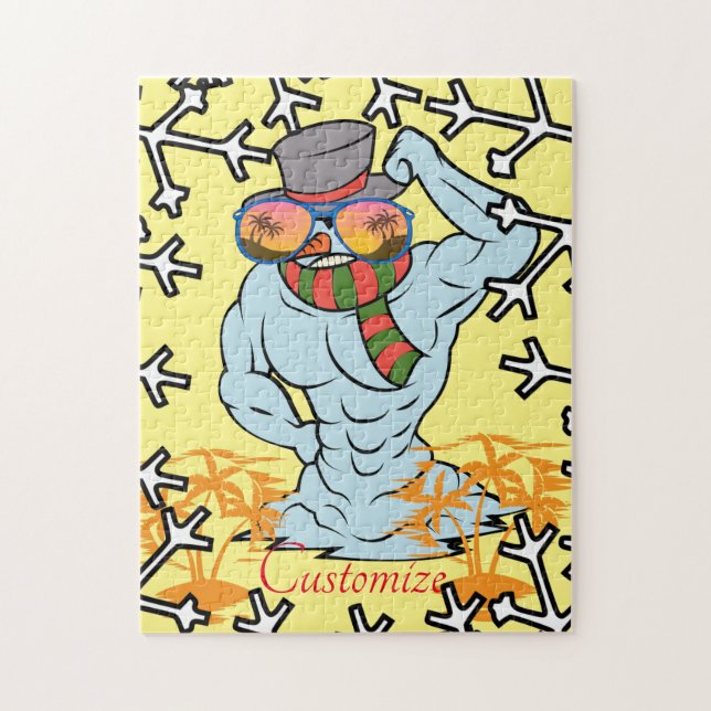 Muscular Snowman Tropical Vacation Thunder_Cove Jigsaw Puzzle (Vertical)