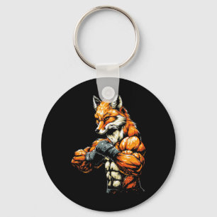 Muscular Tough-looking Fox Boxing Fox Boxing  Key Ring