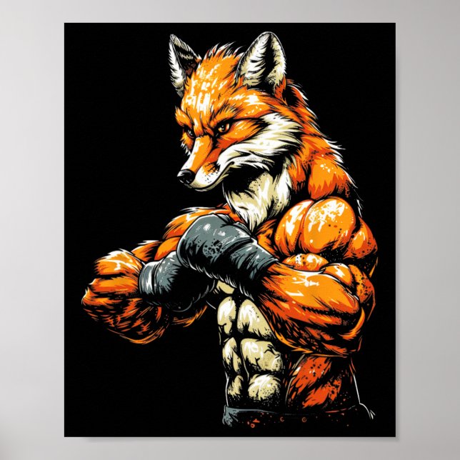 Muscular Tough-looking Fox Boxing Fox Boxing  Poster (Front)