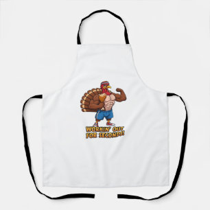 Muscular Turkey Gym Champion Funny Thanksgiving Cl Apron