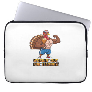 Muscular Turkey Gym Champion Funny Thanksgiving Cl Laptop Sleeve
