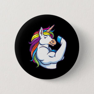 Muscular Unicorn - Funny Magical Fitness Bodybuild 6 Cm Round Badge