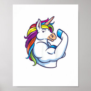 Muscular Unicorn - Funny Magical Fitness Bodybuild Poster