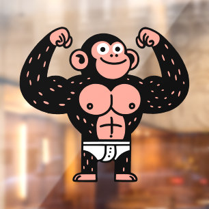 Muscular Window Cling