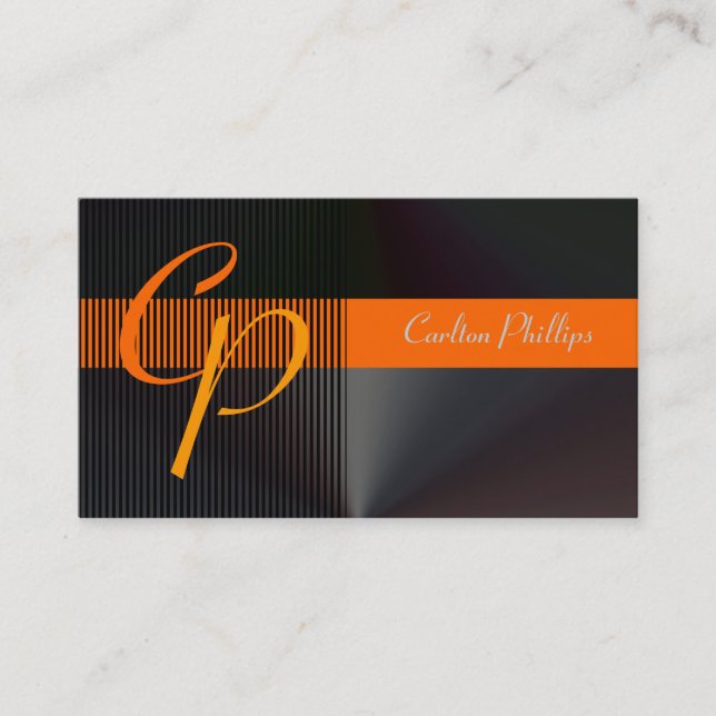 Musculine + eye catching monogram business cards (Front)
