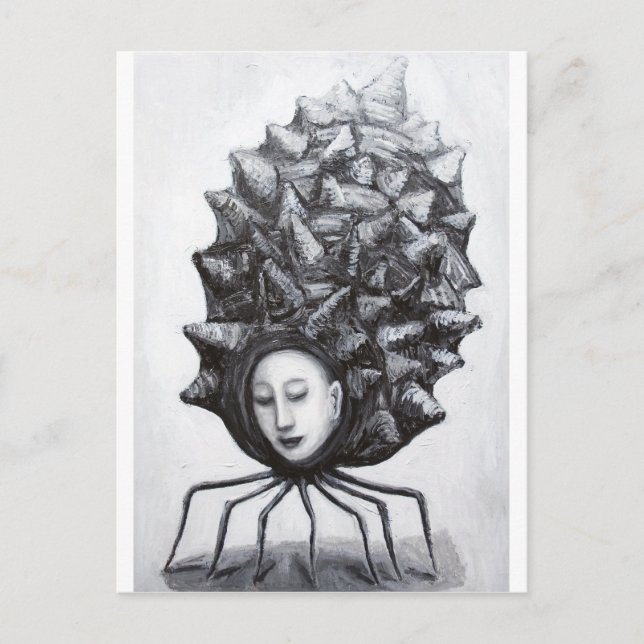 Muse in a shell (surrealism) postcard (Front)