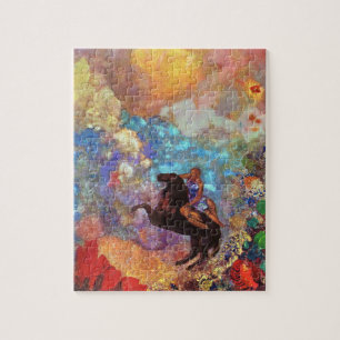 Muse on Pegasus Greek Mythology Vintage Painting Jigsaw Puzzle