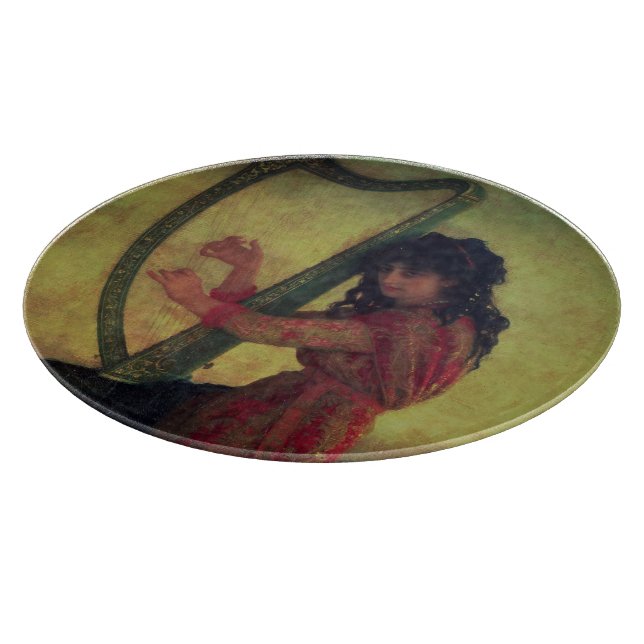 Muse Playing the Harp Cutting Board (Corner)