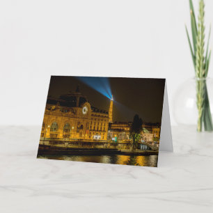 Musée d'Orsay in Paris at night Card