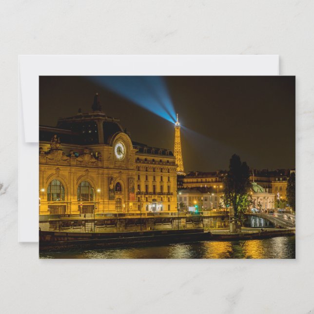 Musée d'Orsay in Paris at night Invitation (Front)