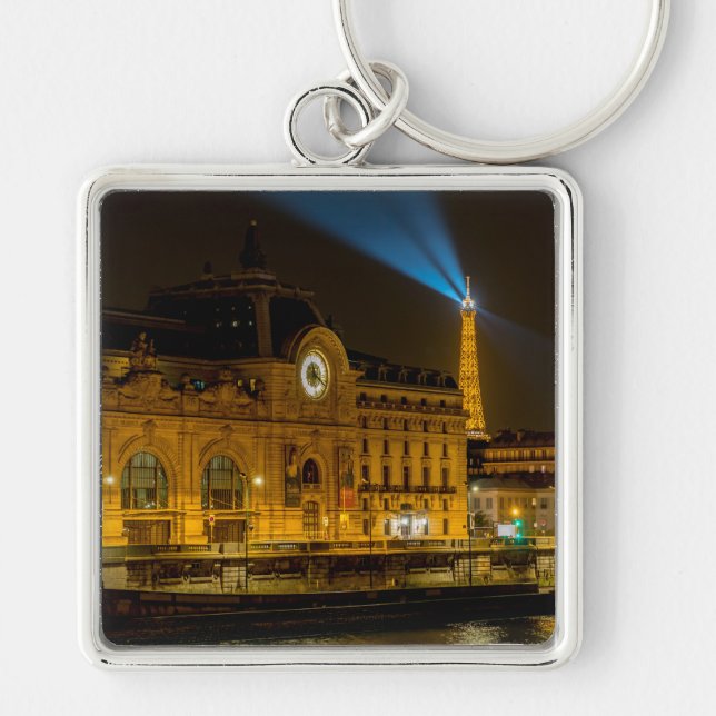 Musée d'Orsay in Paris at night Key Ring (Front)