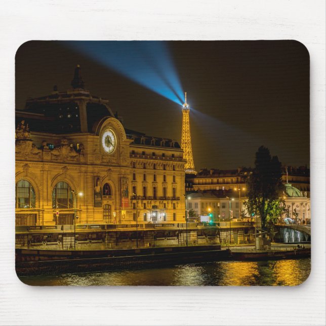 Musée d'Orsay in Paris at night Mouse Mat (Front)