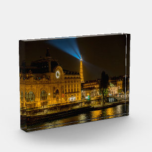 Musée d'Orsay in Paris at night Photo Block